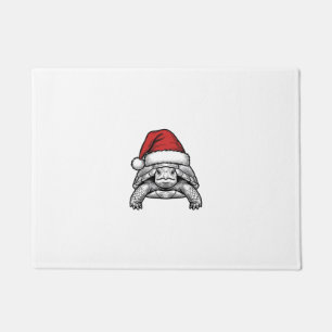 Paillasson Calèche de Noël Tortue Chapeau de Père Noël Dessin
