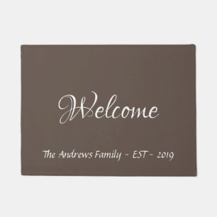 Paillasson Calligraphie moderne Doormat Brown personnalisé