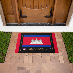 Paillasson Cambodge & Cambodge Drapeau maison mat/sports Bien