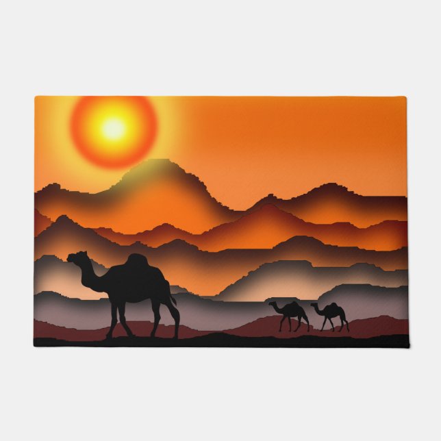 Paillasson Camions Dans Sunset Desert Doormat (Devant)