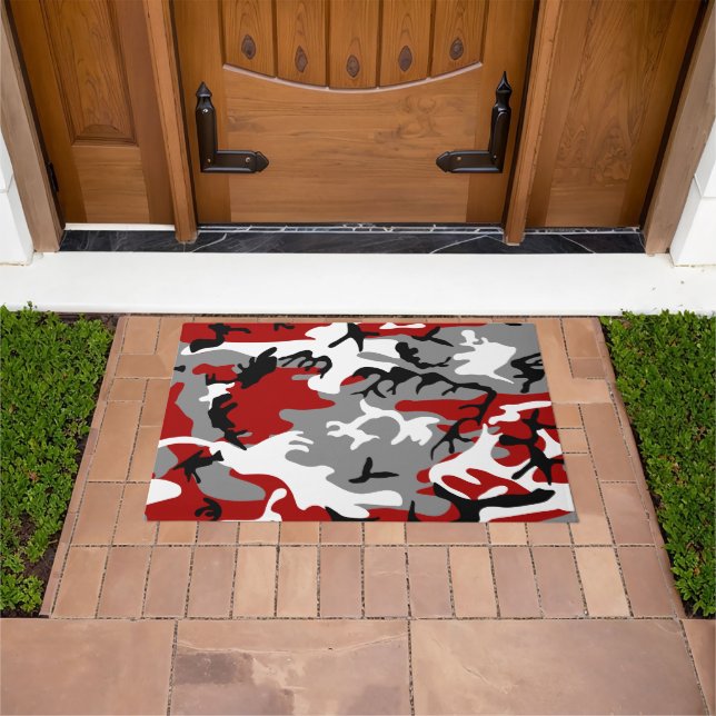 Paillasson Camouflage rouge et gris, Militaire, Armée (De plein air)