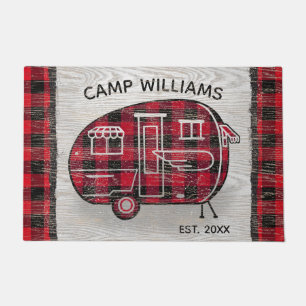 Paillasson Camper Russe Red Buffalo Nom du monogramme de la p