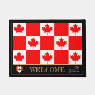Paillasson Canada & Canadian Flag house mats / sports Bienven