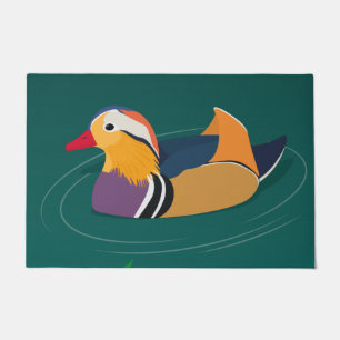 Paillasson Canard mandarin coloré Art numérique moderne