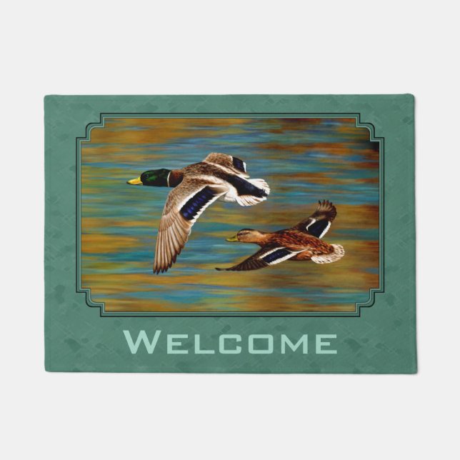 Paillasson Canards volants Sea Mist Green (Devant)
