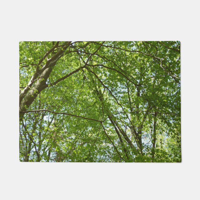 Paillasson Canopée du printemps Feuille Green Nature Scene (Devant)