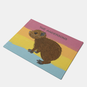 Paillasson Capybara, bébé personnalisé, couleur striée
