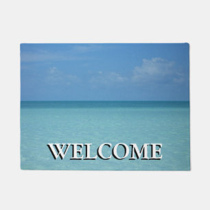 Paillasson Caraïbes Horizon Tropical Turquoise Bleu