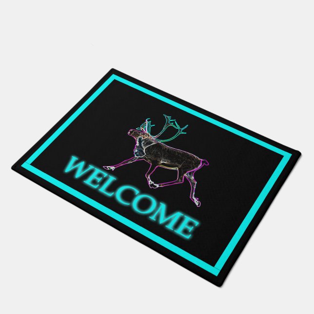 Paillasson Caribou électrique - Bienvenue (Incliné)