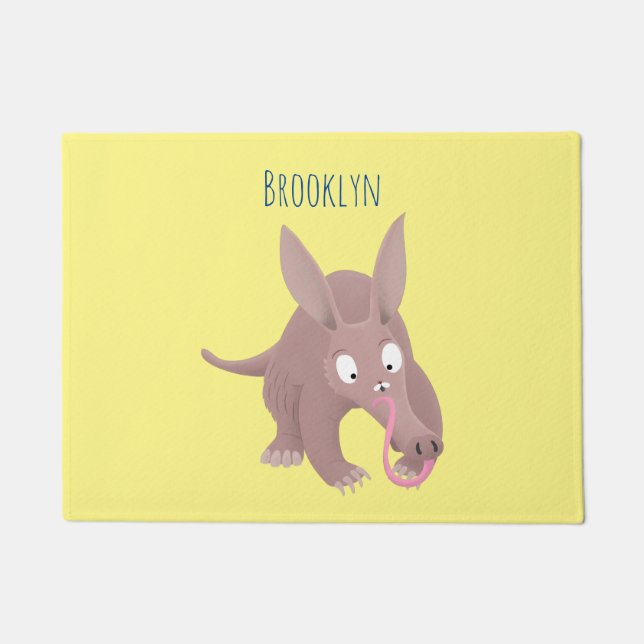 Paillasson Caricature amusante de Aardvark (Devant)