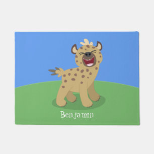 Paillasson Caricature amusante hyena riant illustration