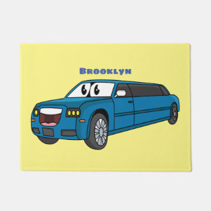 Paillasson Caricature de la Limousine bleu mignonne