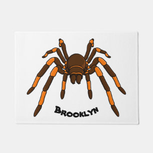 Paillasson Caricature déplaisante de tarantule brun et orange