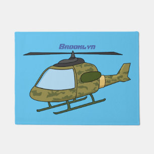 Paillasson Caricature d'hélicoptère camoflage de l'armée