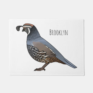 Paillasson Caricature d'oiseau de caille de Californie