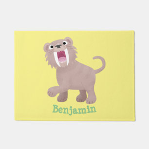 Paillasson Caricature du tigre mignon Saber Toothed Smilodon