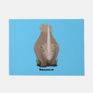 Paillasson Caricature en élasmère de rhinocéros laineux