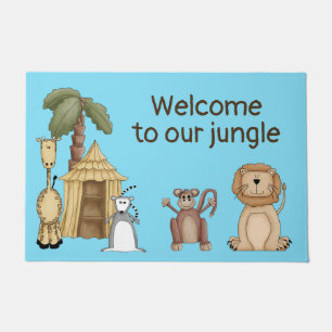 Paillasson Caricature Jungle Animaux Porte Mat