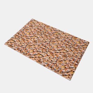 Paillasson Carreaux de céramique rustique gris orange avec fa