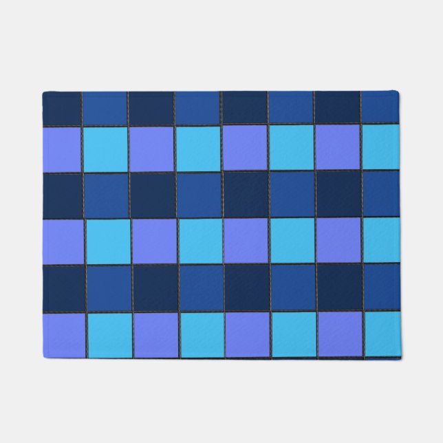 Paillasson Carreaux de mosaïque personnalisés et motif de gri (Devant)