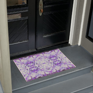 Paillasson Carreaux violets - mosaïque, style grec,