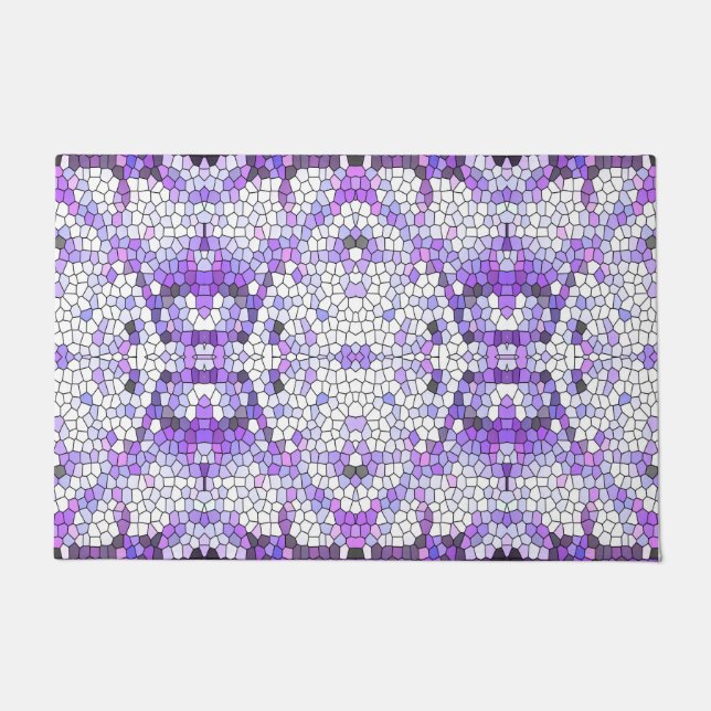 Paillasson Carreaux violets - mosaïque, style grec, (Devant)