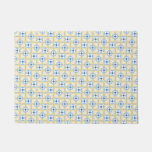 Paillasson Carrelage jaune et bleu