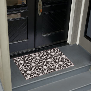 PAILLASSON CARRELAGE NOIR ET BLANC MODERNE