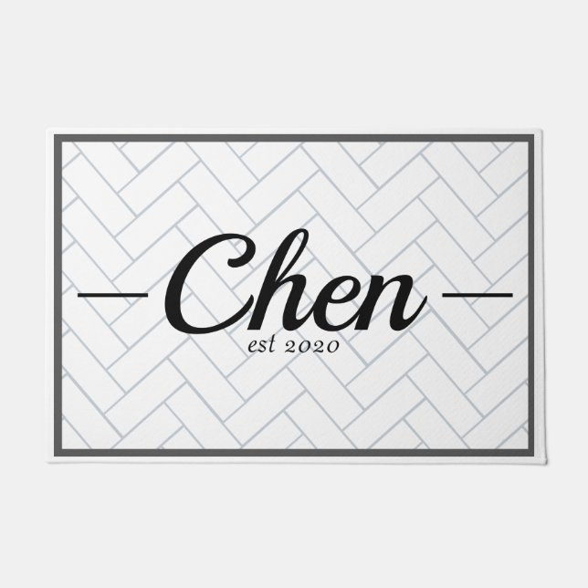 Paillasson Carrelage noir et blanc simple Année de création (Devant)