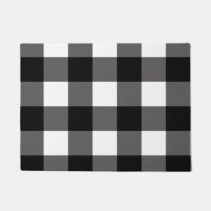 Paillasson Carrés à carreaux noirs et blancs Buffalo Plaid