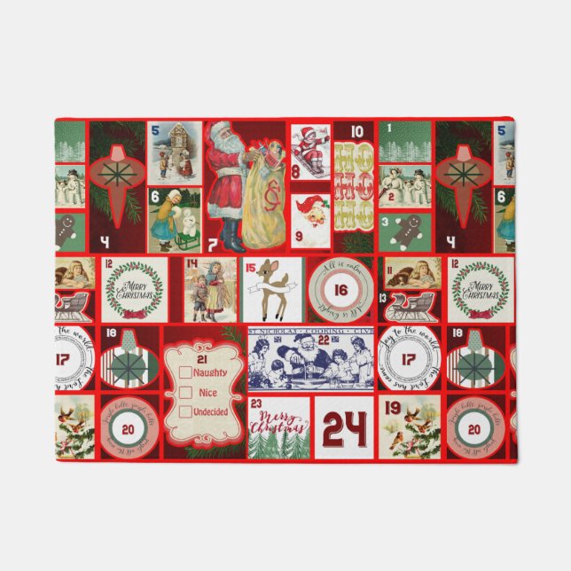 Paillasson Carrés de l'illustration de Noël (Devant)