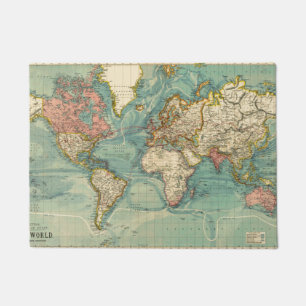 Paillasson Carte du monde vintage
