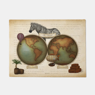 Paillasson Carte du voyageur du monde néo-victorien Atlas Ste