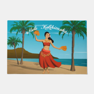 Paillasson Carte postale vintage hawaïenne de Mele Kalikimaka