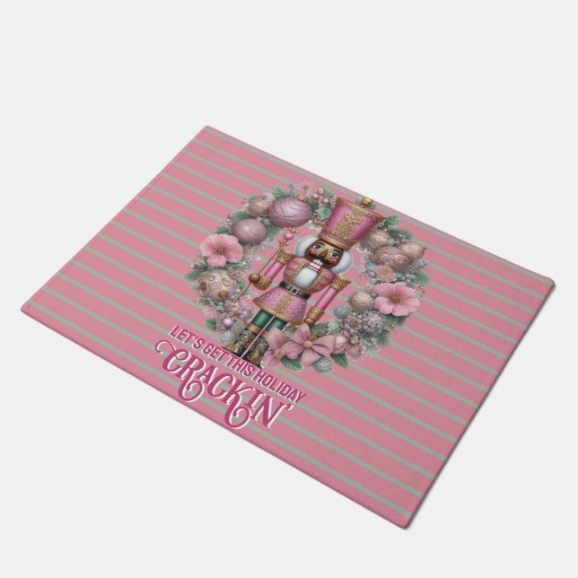 Paillasson Casse-noix afro-américain Pink Pastel Wreath (Incliné)