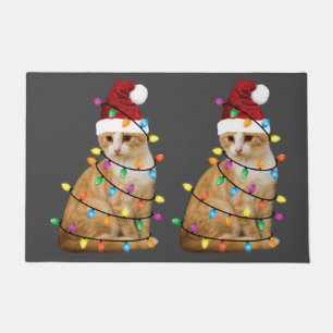 Paillasson Cat Christmas Tree Père Noël Funny Xmas Amoureux d
