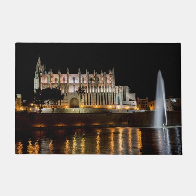 Paillasson Cathédrale de Palma de Majorque la nuit - Espagne (Devant)