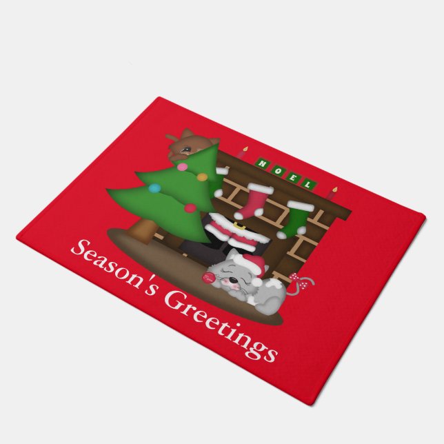 Paillasson Cats de Noël Porte-monnaie (Incliné)