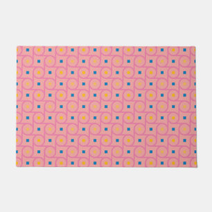 Paillasson Cercle de verrouillage rose moderne du milieu du s