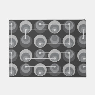 Paillasson Cercles du milieu du siècle gris foncé
