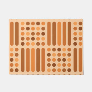 Paillasson Cercles modernes du milieu du siècle Lignes orange