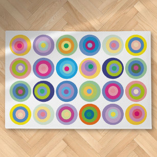 Paillasson Cercles modernes du milieu du siècle Motif coloré