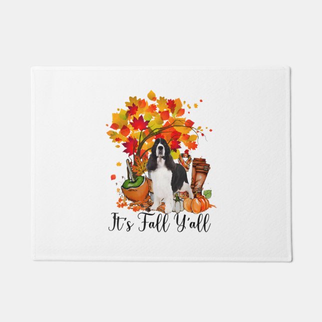 Paillasson C'est automne Y'all Springer Spaniel Dog Halloween (Devant)