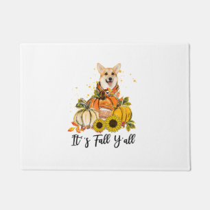 Paillasson C'est l'automne Y'all Corgi Citrouille Thanksgivin
