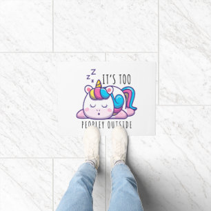 Paillasson C'est trop de gens en dehors de Unicorn Introvert