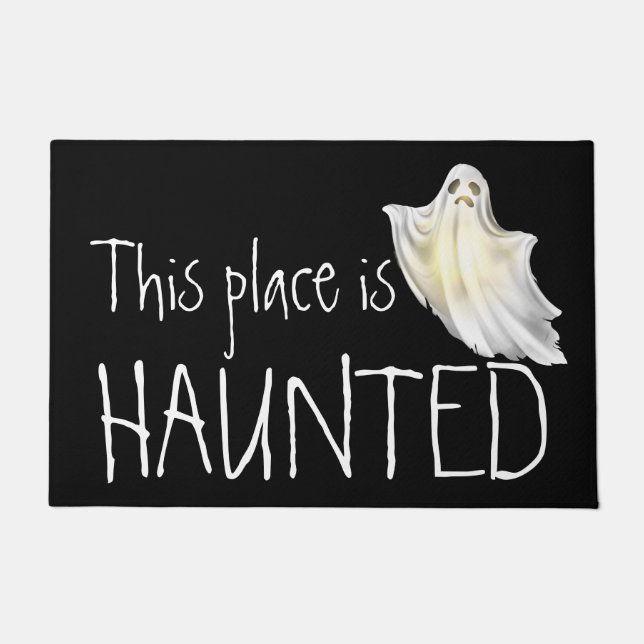 Paillasson Cet endroit est HAUNTED, Fantôme (Devant)