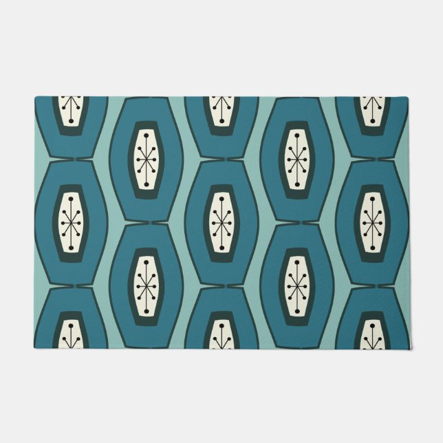 Paillasson Chaîne Funky du Midsiècle Turquoise (Devant)