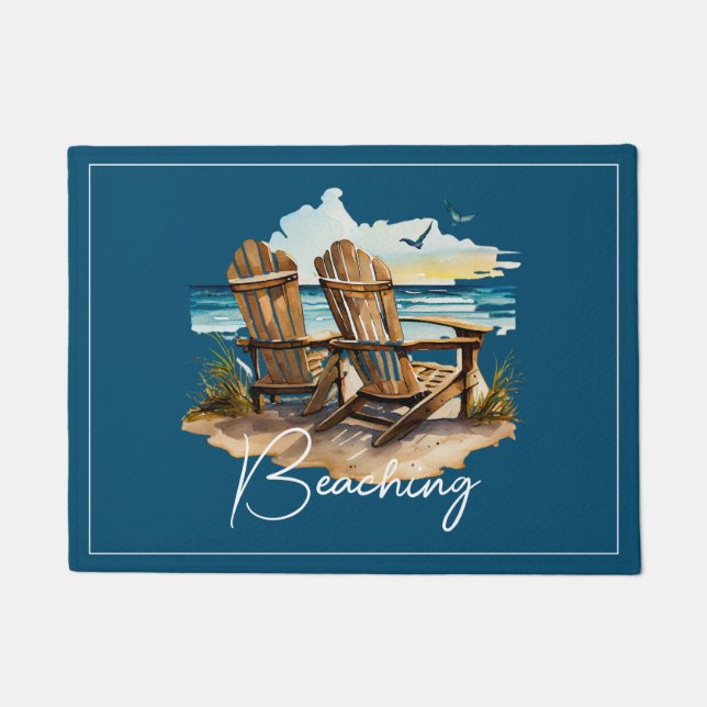 Paillasson Chaise de plage bleu marine Beagulls Ocean (Devant)