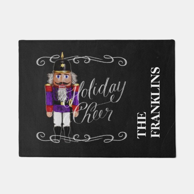 Paillasson Chalkboard de vacances pourpre et noir rouge (Devant)