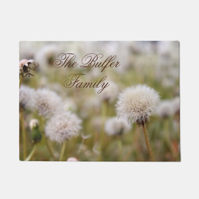Paillasson Champ Fluffy Dandelion personnalisé (Devant)